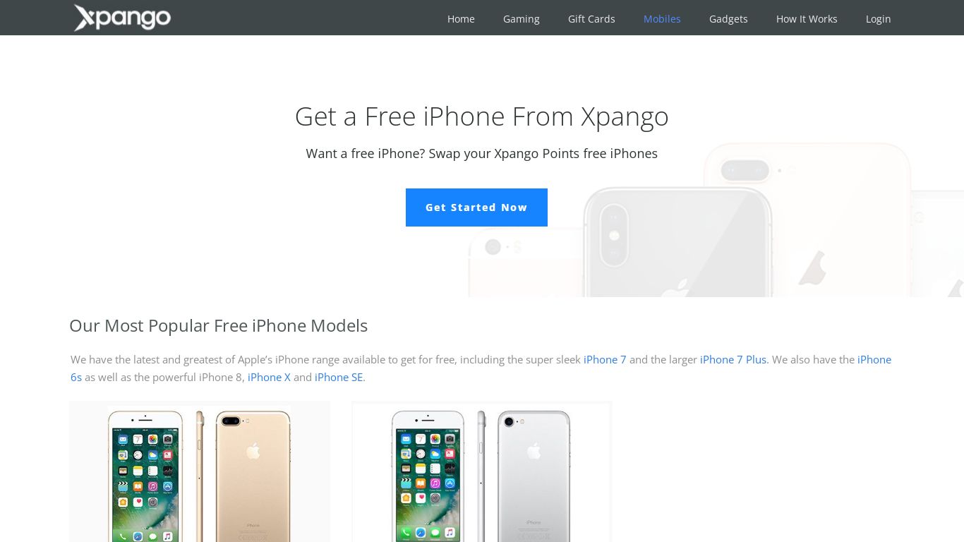 Limited: Get a Free iPhone - No Contract - SIM Free iPhones! - Xpango